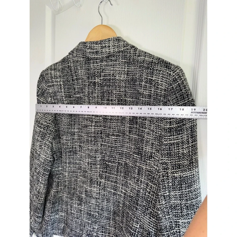 Emma James Liz Claiborne Tweed Blazer Women's 10 BlackWhiteTexturedCareer Jacket